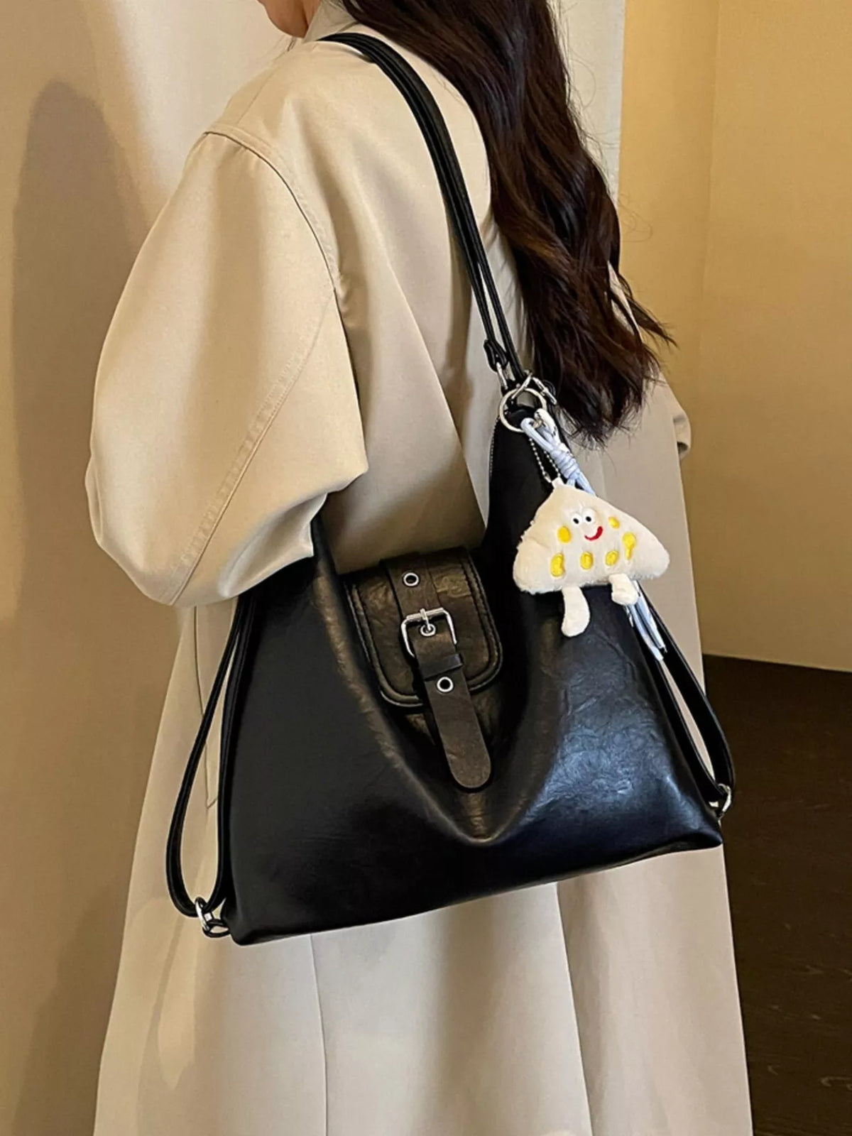 Buckle Decor Shoulder Bag