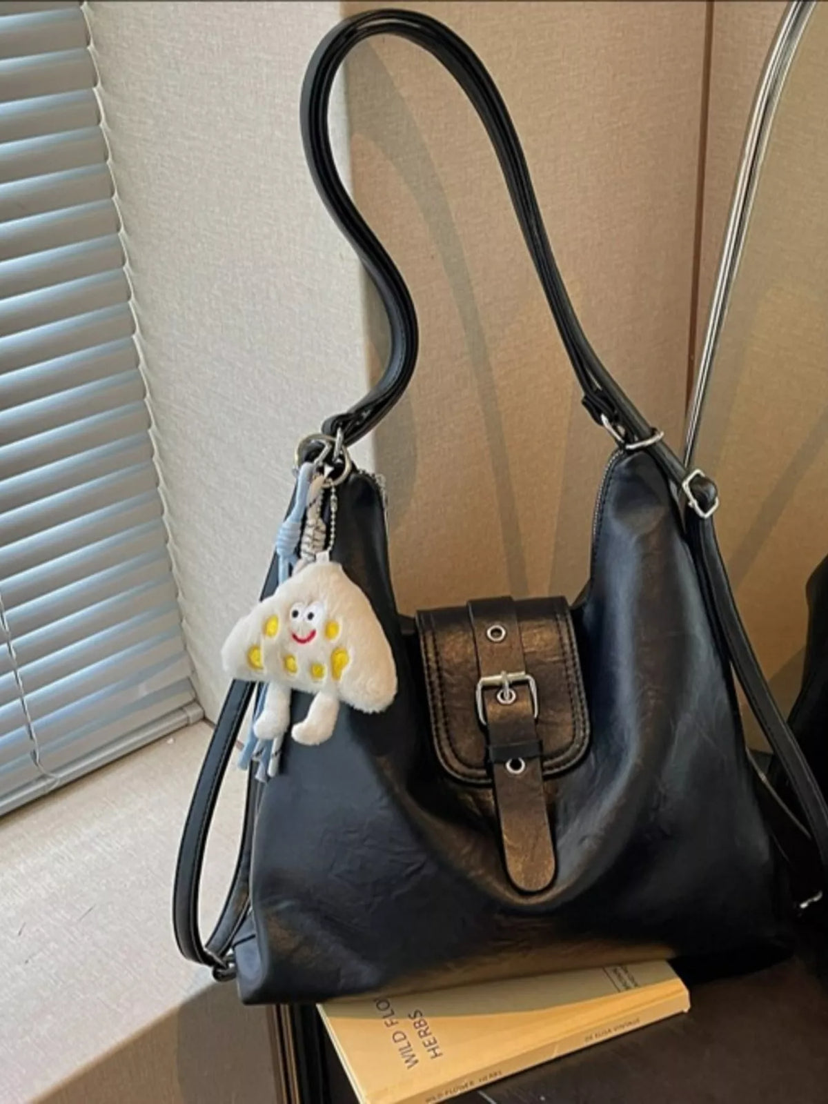 Buckle Decor Shoulder Bag