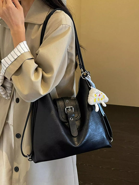 Buckle Decor Shoulder Bag