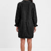 Button Up Flounce Sleeve Mini Denim Dress