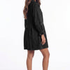Button Up Flounce Sleeve Mini Denim Dress