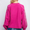 Linen Gauze Embroidered Top