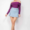 Off-shoulder Glittery Long Sleeve Bodysuit