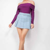 Off-shoulder Glittery Long Sleeve Bodysuit