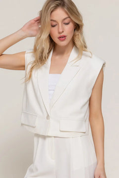 Lapel Collar W/shoulder Pads Vest