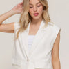 Lapel Collar W/shoulder Pads Vest