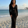 Crochet Maxi Dress With Long Sleeves