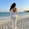 Crochet Maxi Dress With Long Sleeves