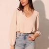 Textured Solid Long Sleeve Crop Top