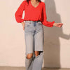 Textured Solid Long Sleeve Crop Top