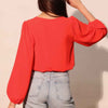 Textured Solid Long Sleeve Crop Top