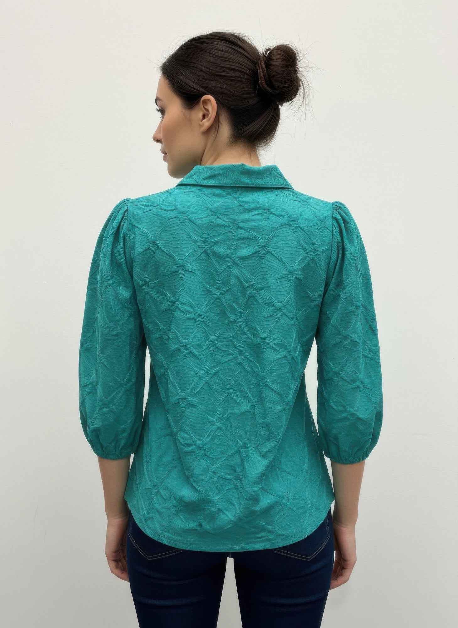 Rylee Moon Solid 3/4 Sleeve Blouse