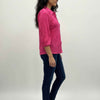 Rylee Moon Solid 3/4 Sleeve Blouse