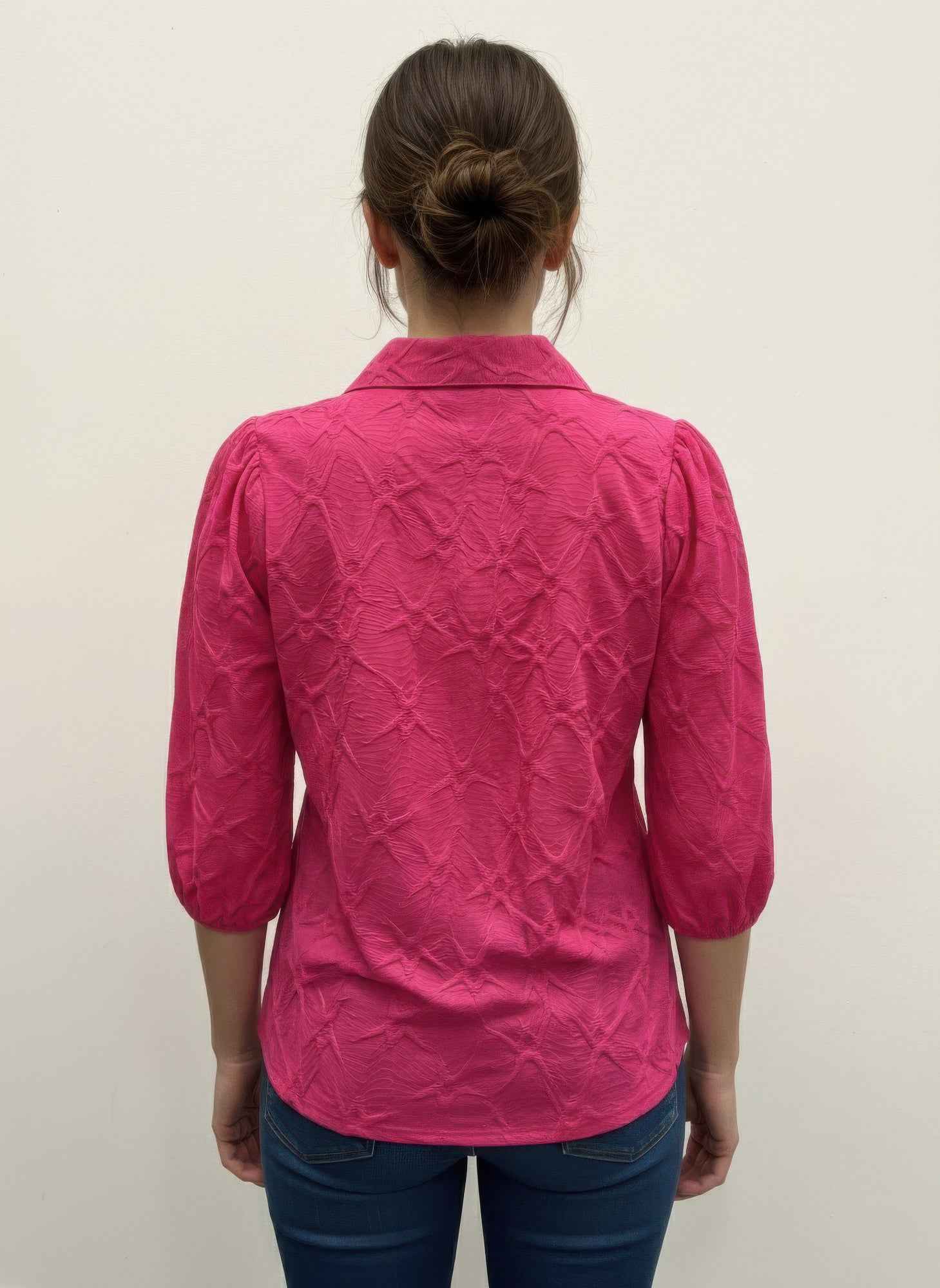 Rylee Moon Solid 3/4 Sleeve Blouse