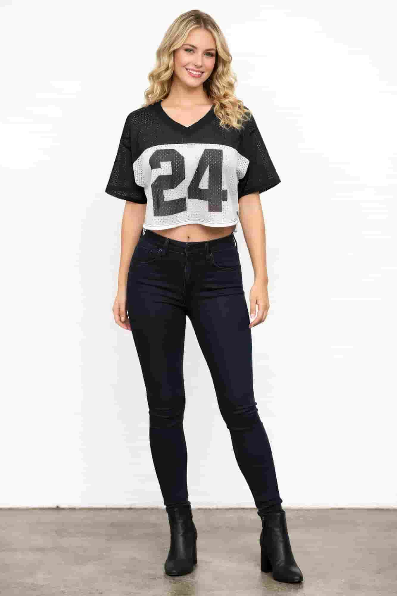 Varsity MVP Mesh Crop Jersey 24 Top
