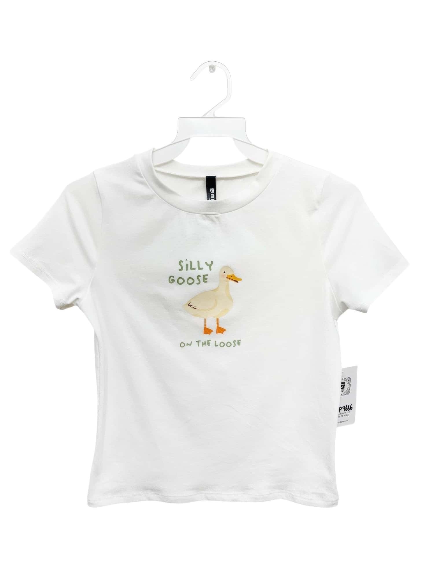 Goose On The Loose Baby Tee – White