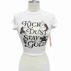 Kick Dust Stay Gold Western Graphic Crop Tee