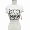 Kick Dust Stay Gold Western Graphic Crop Tee