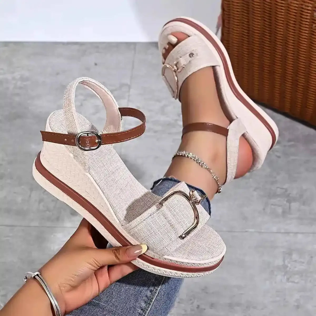 Champagne Coast Wedge Sandals