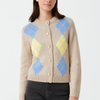 Checkmate Vibes Argyle Knit Cardigan