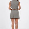 City Stroll Ribbed V-Neck Sweater Skirt Set