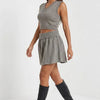 City Stroll Ribbed V-Neck Sweater Skirt Set