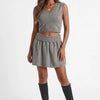 City Stroll Ribbed V-Neck Sweater Skirt Set