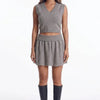 City Stroll Ribbed V-Neck Sweater Skirt Set