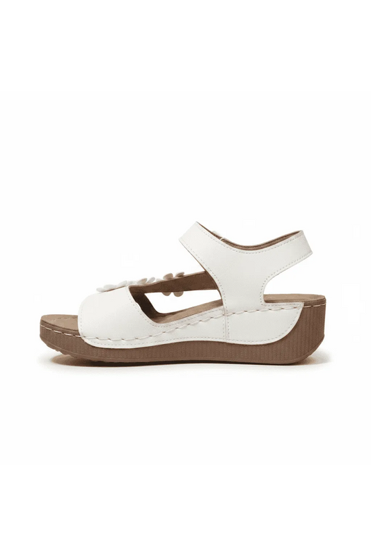 Coastal Bloom floral Embellished Wedge Sandals