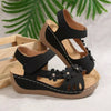 Coastal Bloom floral Embellished Wedge Sandals