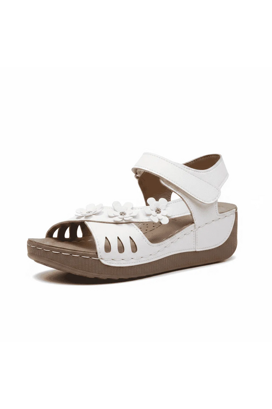 Coastal Bloom floral Embellished Wedge Sandals