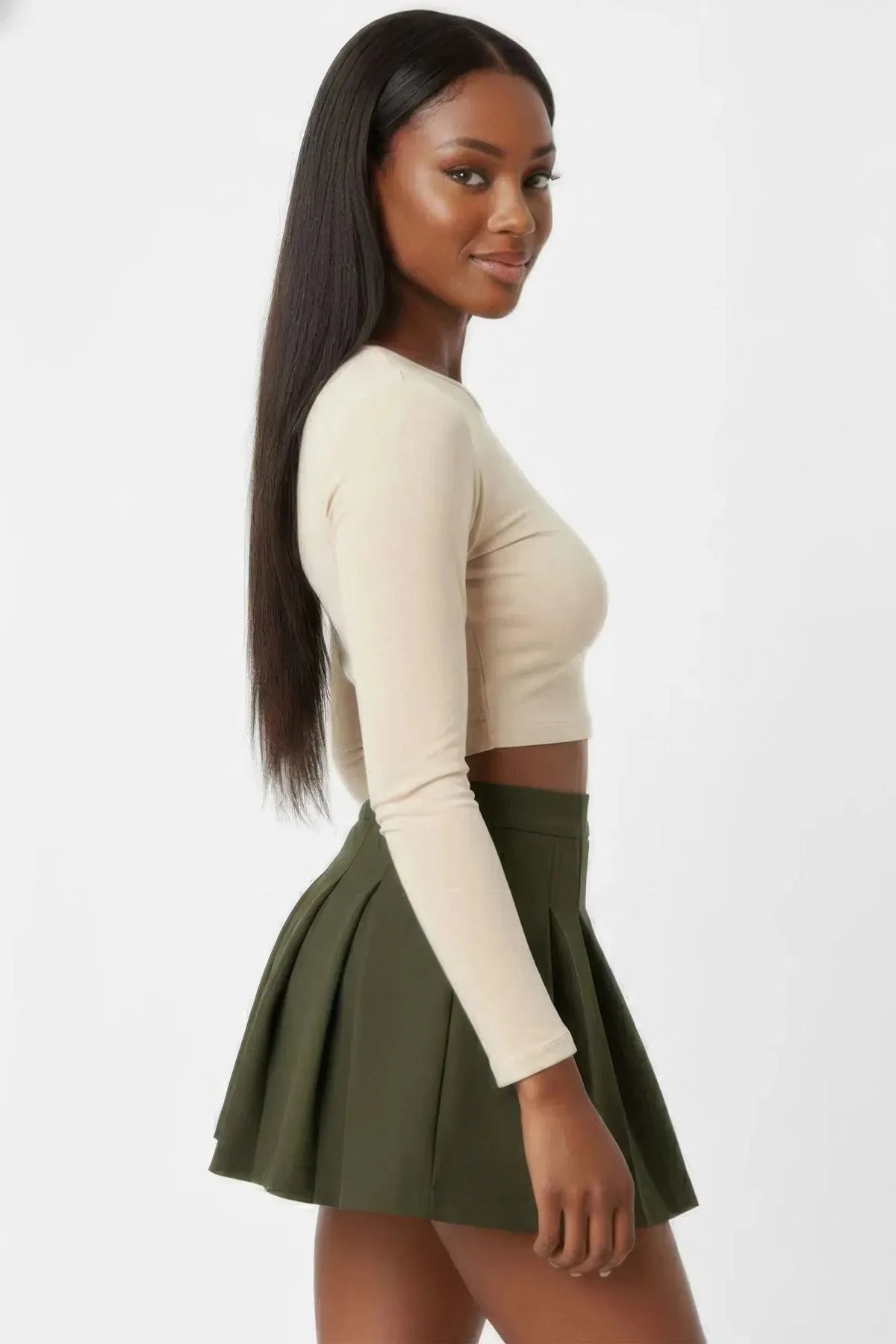 Couture Essential High-waist Pleated Mini Skirt
