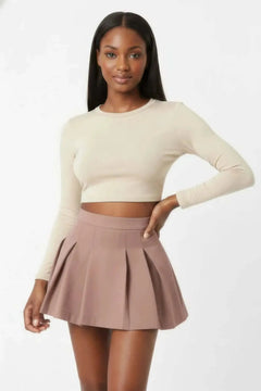 Couture Essential High-waist Pleated Mini Skirt