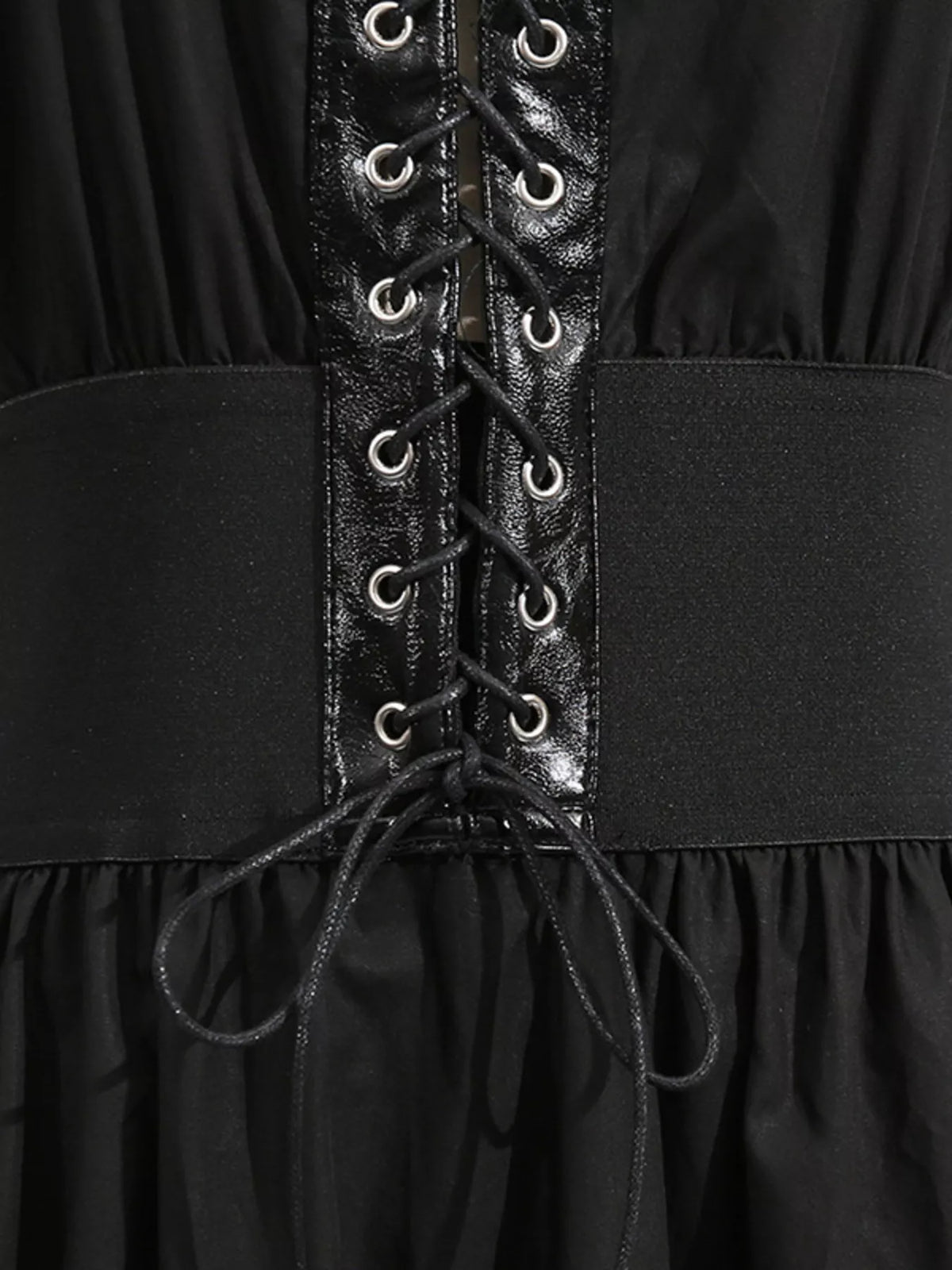 Date Night In Disguise Lace-Up Midi Dress