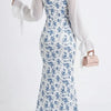 Delft Darling Sweetheart Neckline Maxi Dress