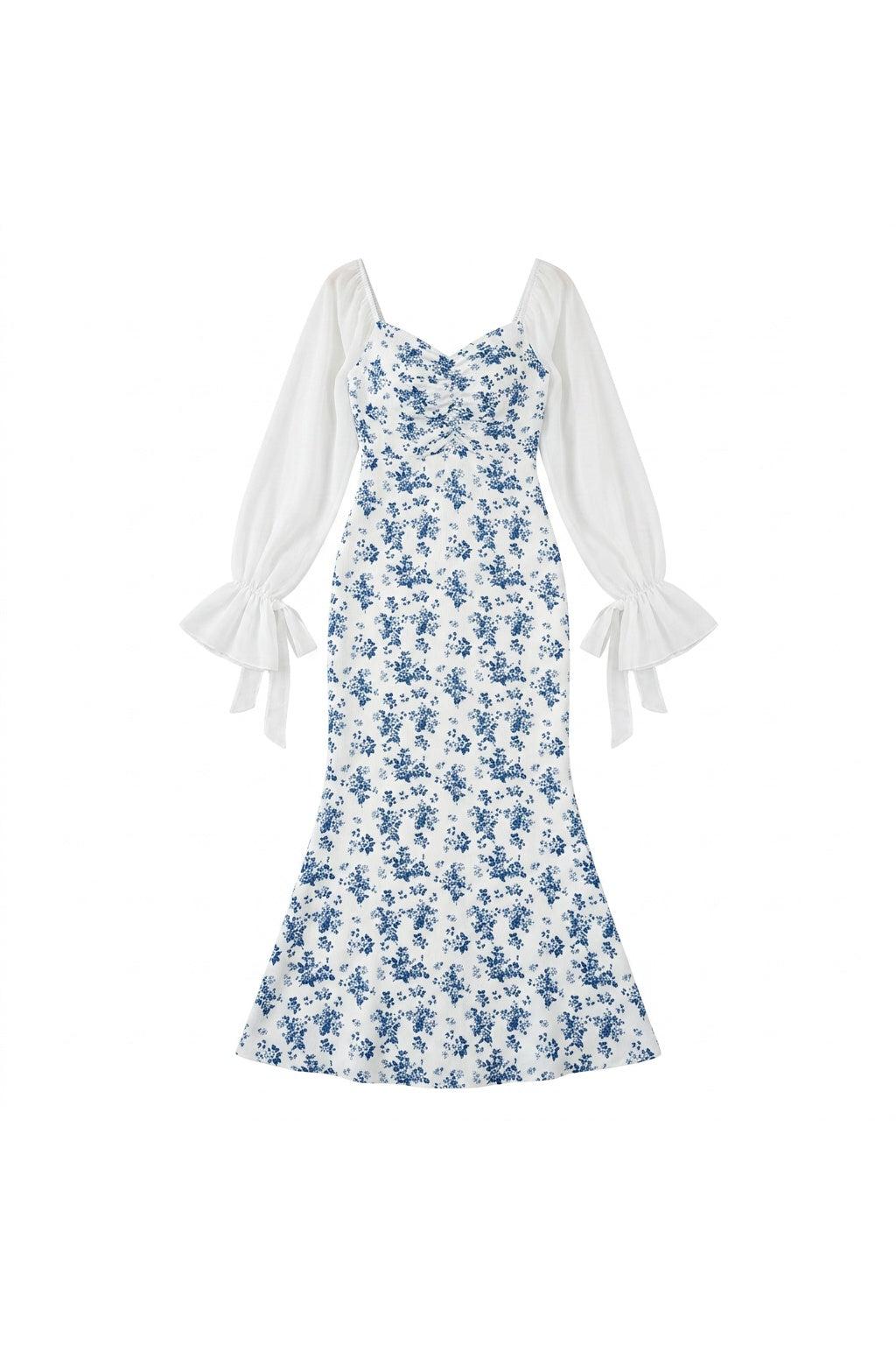 Delft Darling Sweetheart Neckline Maxi Dress