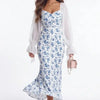 Delft Darling Sweetheart Neckline Maxi Dress
