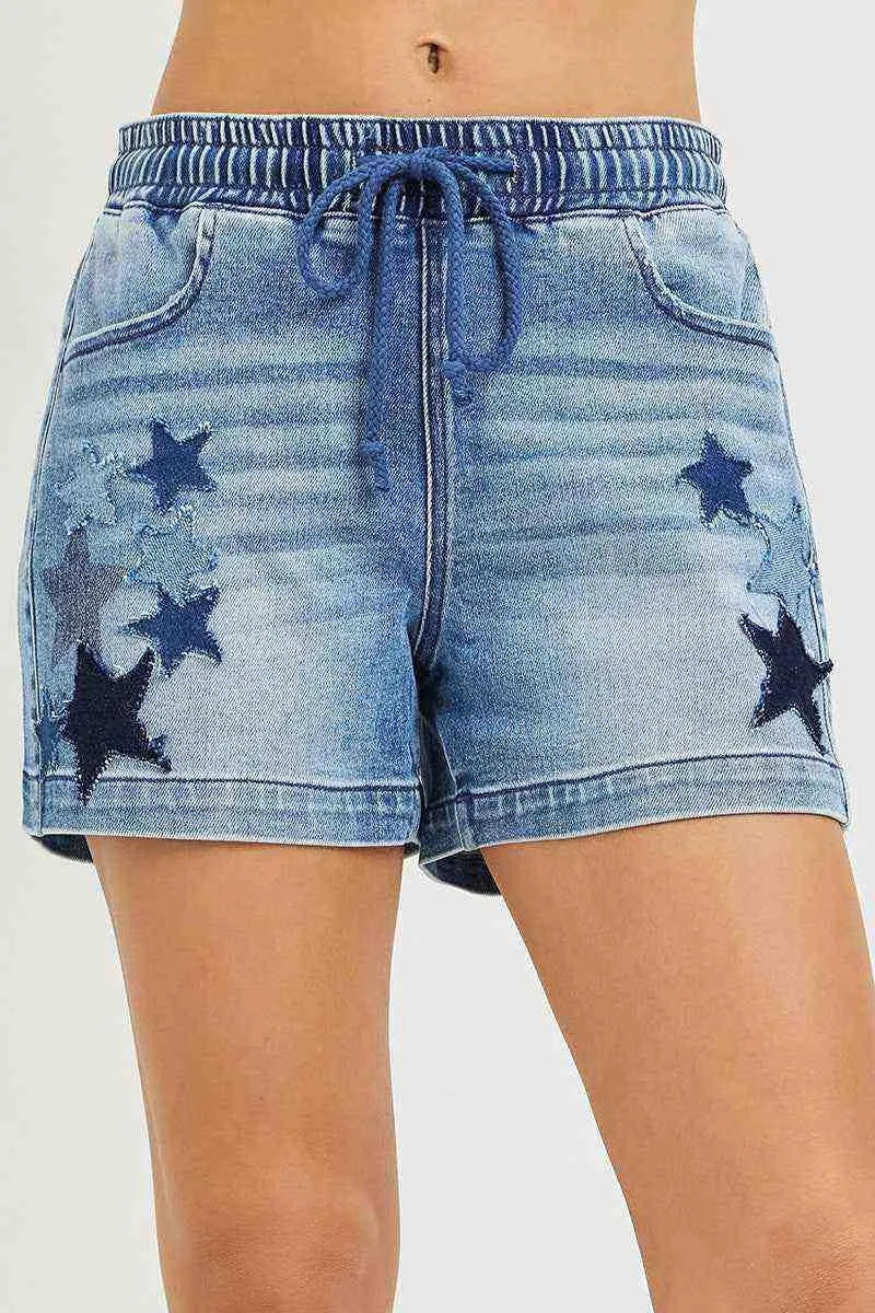 Denim Galaxy Cuties Patched Short