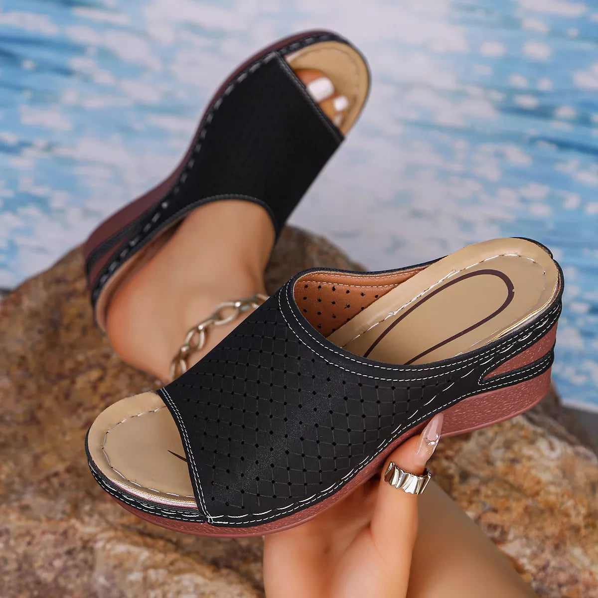 Desert Breeze Comfort Open Toe Wedges