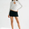 Dot's Got Plans Polka Dot Keyhole Long Sleeve Top