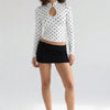 Dot's Got Plans Polka Dot Keyhole Long Sleeve Top