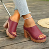 Downtown Diva Chunky Mule Heels