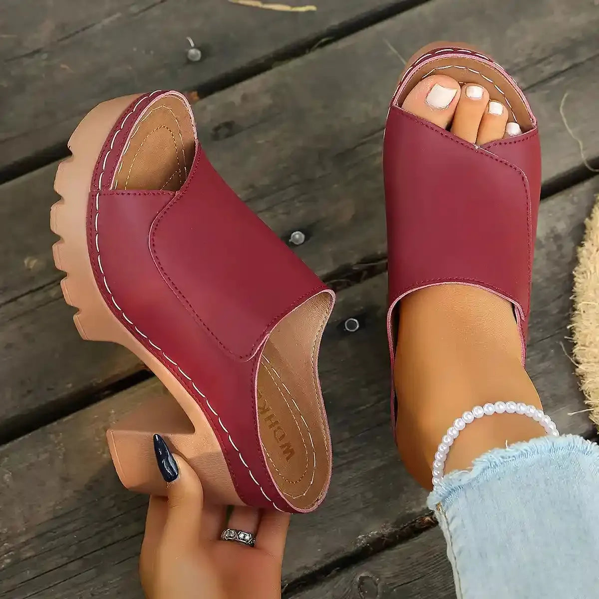 Downtown Diva Chunky Mule Heels