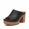 Downtown Diva Chunky Mule Heels