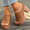 Downtown Diva Chunky Mule Heels
