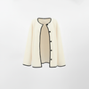 Sophisticated Beige Lambswool Baggy Coat