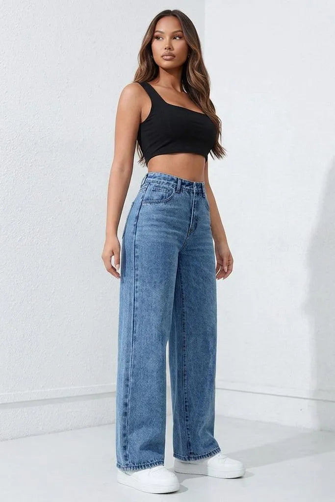Easy Does It High-Rise Wide-Leg Jeans