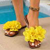 Emerald Blossom Flat Sandals