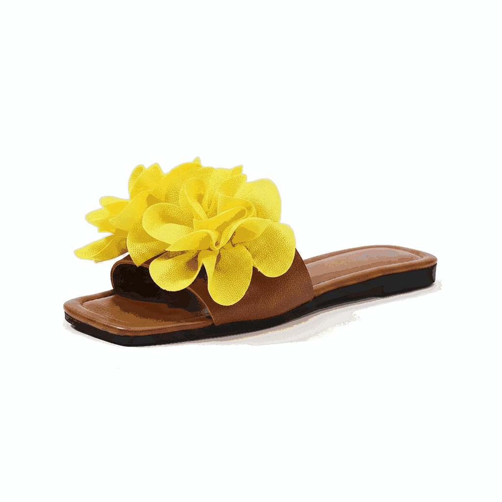 Emerald Blossom Flat Sandals
