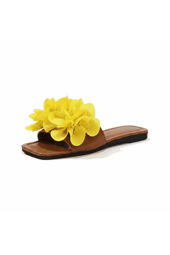 Emerald Blossom Flat Sandals